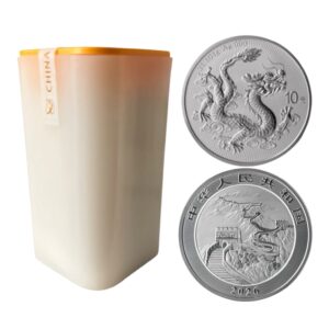 Tubo con 20 x China - 10 Yuan Dragón 2026 - 1 Oz de Plata .999 BU