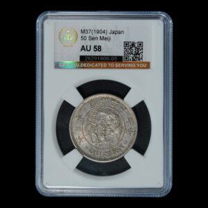 Japón – 50 Sen de Plata – 1904 (Meiji) – 13,47 g – GBCA AU58