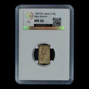 Japón – 2 Bu de Oro Nibukin 1868-69 – Era Meiji – 3,0 g – GBCA MS62