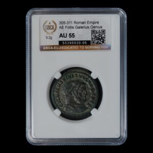 Imperio Romano – AE Follis 305–311 – Galerio – Genius – 9,2 g – GBCA AU55