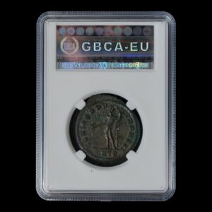 Imperio Romano – AE Follis 305–311 – Galerio – Genius – 9,2 g – GBCA AU55 - Imagen 2