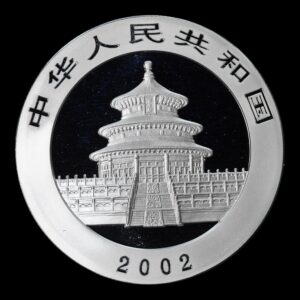 Panda 2002 – Moneda 10 Yuan China – 1 Onza de Plata .999 - Imagen 2