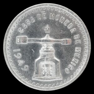 (RARA!) - 1 Onza de Plata “Balanza y Prensa”- Mexico 1949