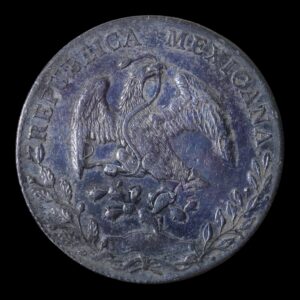 Alternative view of Mexico 1893 Mo A.M. 8 Reales Plata (.903) Mexico  Mint 27.00 Gr. ( Resellos )