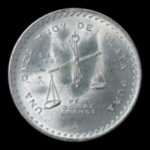 Alternative view of México – 1 Onza de Plata .999 – 1980 – Balanza y Prensa