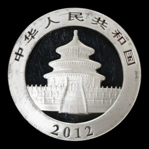 Alternative view of Panda 2012 – Moneda 10 Yuan China – 1 Onza de Plata .999 (Circulada)