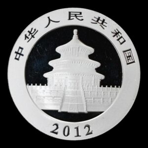 Alternative view of Panda 2012 – Moneda 10 Yuan China – 1 Onza de Plata .999 (Circulada)