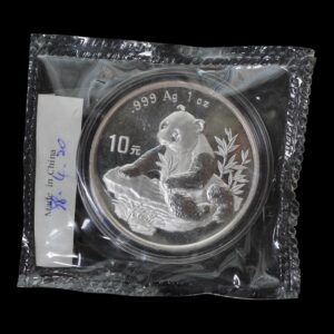 Panda 1998 – Moneda 10 Yuan China – 1 Onza de Plata .999 (Fecha Pequeña – Sellada)