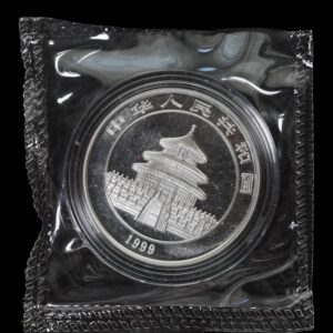 Alternative view of Panda 1999 – Moneda 10 Yuan China – 1 Onza de Plata .999 (Sellada )