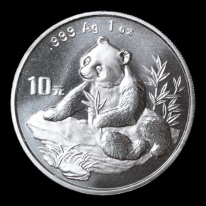 Panda 1998 – Moneda 10 Yuan China – 1 Onza de Plata .999 (Fecha Grande)