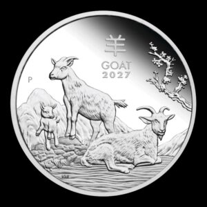 Australia – 50C  Dollar 1/2 Onza de Plata .999 – Año de la Cabra 2027 – Serie Lunar III – Perth Mint