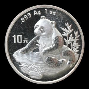 Panda 1998 – Moneda 10 Yuan China – 1 Onza de Plata .999 (Fecha Pequeña)