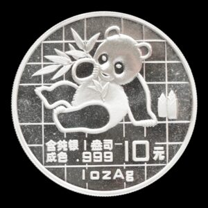 Panda 1989  – Moneda 10 Yuan China – 1 Onza de Plata .999