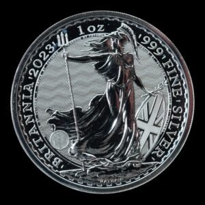 Reino Unido – 1 Libra – 2023 – “Britannia” – 1 Onza de Plata .999 – Royal Mint – (Manchas)