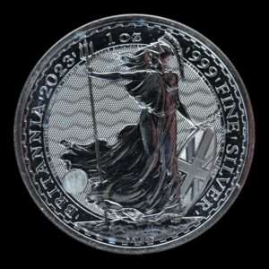 Reino Unido – 1 Libra – 2023 – “Britannia” – 1 Onza de Plata .999 – Royal Mint – (Manchas)