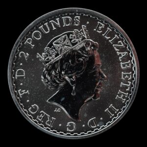 Alternative view of Reino Unido – 1 Libra – 2022 – “Britannia” – 1 Onza de Plata .999 – Royal Mint – (Manchas)