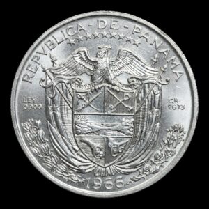 Alternative view of Panamá – 1 Balboa 26,75 Gr de Plata .900 – 1966 – República de Panamá