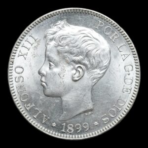 España – 5 Pesetas 1899 (*18-*99) – Alfonso XIII – Duro de Plata .900 – Sin Circular (SC