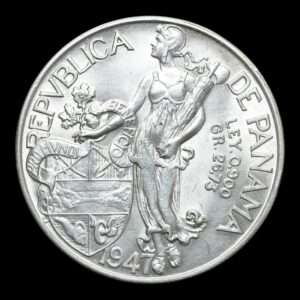 Alternative view of Panamá – 1 Balboa 26,75 Gr de Plata .900 – 1947 – República de Panamá
