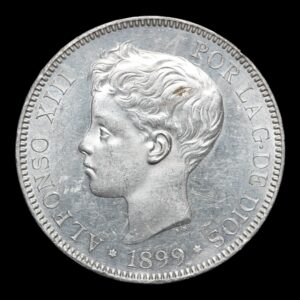 España – 5 Pesetas 1899 (*18-*99) – Alfonso XIII – Duro de Plata .900 – Sin Circular (SC)