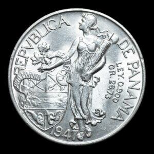 Alternative view of Panamá – 1 Balboa 26,75 Gr de Plata .900 – 1947 – República de Panamá