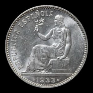España – 1 Peseta de Plata – 1933 – Segunda República – 5 g (.835)