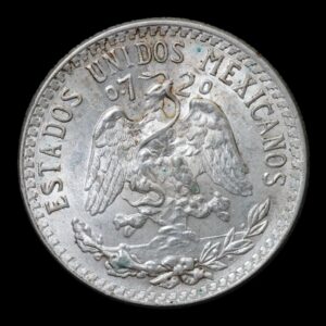 Alternative view of México – 20 Centavos de Plata Resplandor .720 – 1942