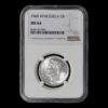 Venezuela – Moneda 2 Bolívares – 1960 – Simón Bolívar – Plata – NGC MS64