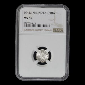 Paises Bajos - 1/10 Gulden East India Company 1945 S - Plata .720 - NGC MS66
