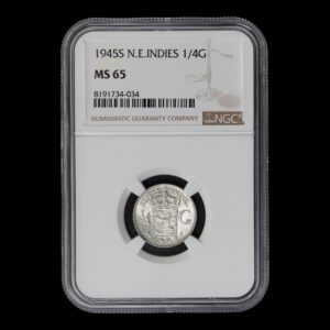 Paises Bajos - 1/4 Gulden East India Company 1945 S - Plata .720 - NGC MS65