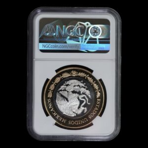 Alternative view of México – 100 Pesos – 2012 – “Herencia Numismática de México: 8 Reales de Felipe IV de 1660” – Plata y Anillo de Aluminio-Bronce – NGC PL68