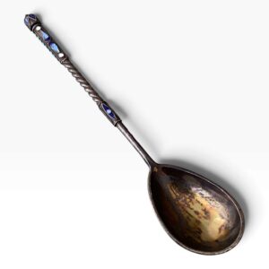 Cuchara Rusa de Plata con Esmalte Cloisonné – Primera Mitad del Siglo XX –  Rusia - Imagen 3